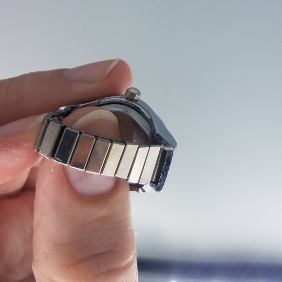 Pink Stone Silvertone Ring Watch - Picture 6 of 10